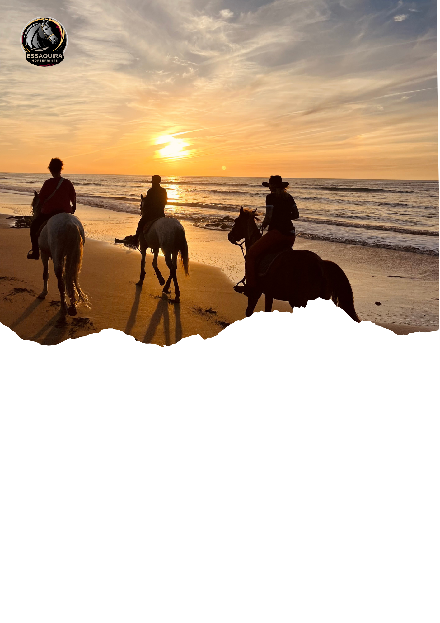 horse riding at sunset in essaouira