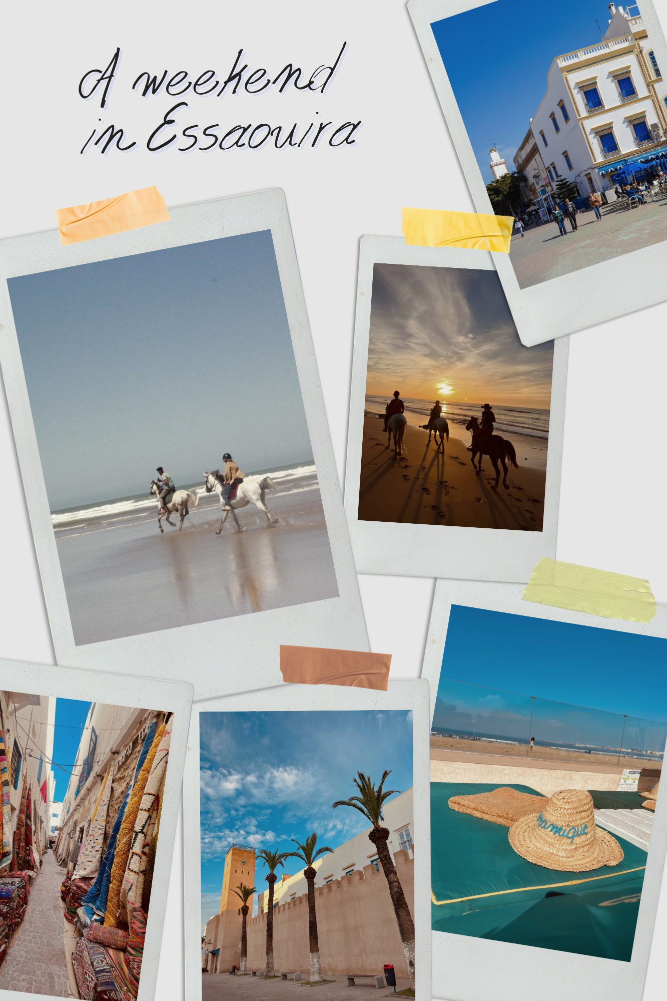 collage photo vacances famille scrapbooking beige
